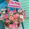 Giỏ Hoa Hồng Mix Đồng Tiền Hồng GH-062