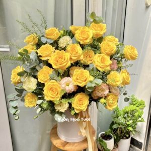 Giỏ Hoa Hồng Vàng GH-052