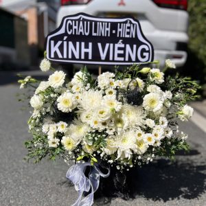 Giỏ Hoa Viếng Cúc Trắng HV-081