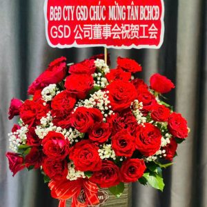 Giỏ Hoa Tone Đỏ GH-056