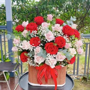 Giỏ Hoa Hồng Đỏ Chúc Mừng GH-049